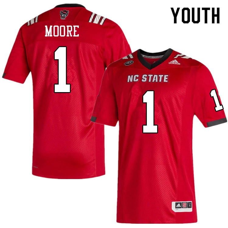 Youth #1 Isaiah Moore NC State Wolfpack College Football Jerseys Sale-Red